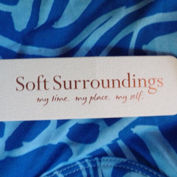 NEW Soft Surroundings Summer Dress L (14-16) Santiago Blue Maxi Sleeveless Knit - Picture 4 of 9